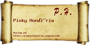 Pisky Honória névjegykártya